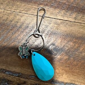 Butterfly keychain silver tone